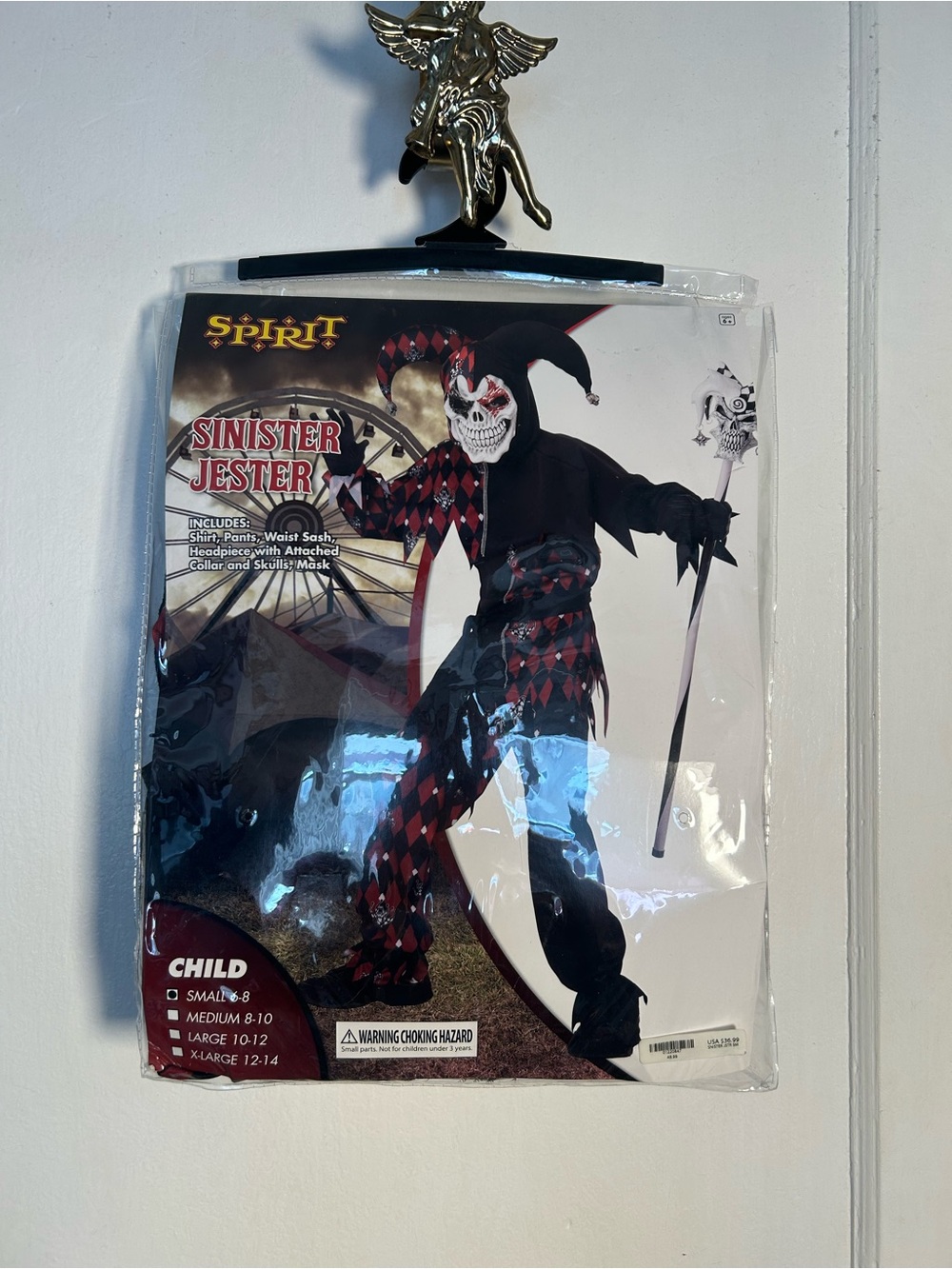 Spirit Sinister Jester Kids Costume - Black & Red Harlequin
